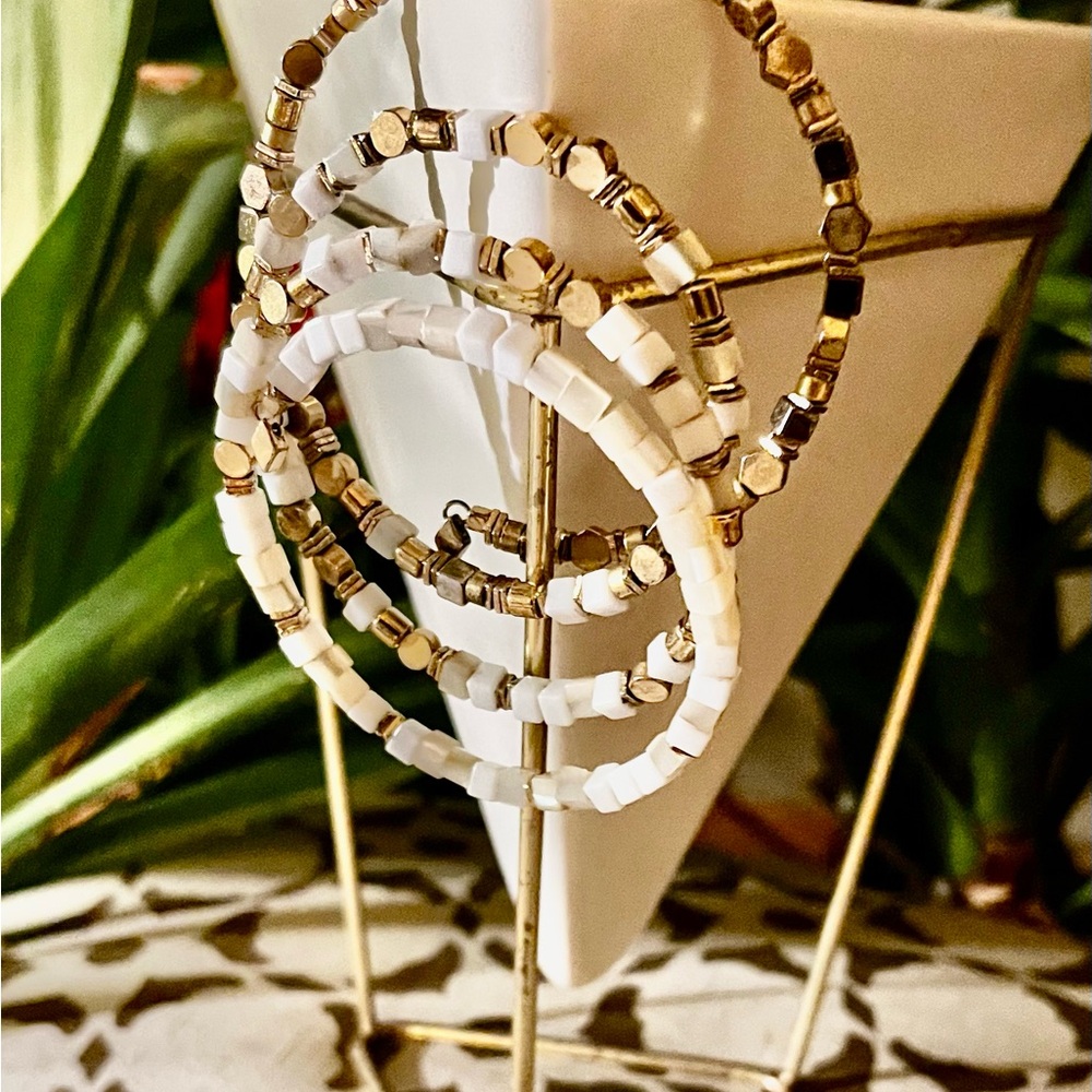 Chic Gold and White Wrap Bracelet